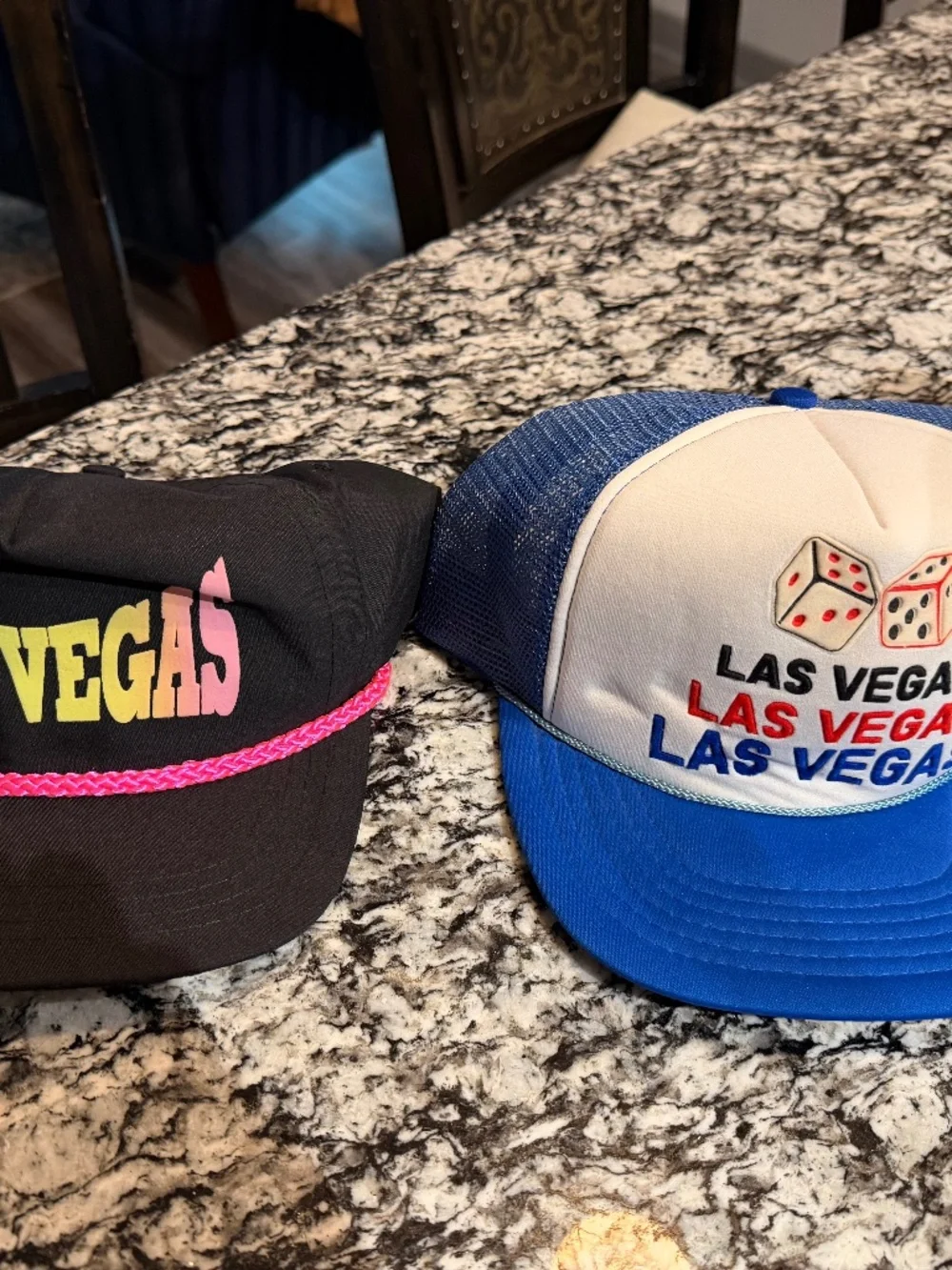 2 Vintage Las Vegas Trucker Snapback Hats NOS